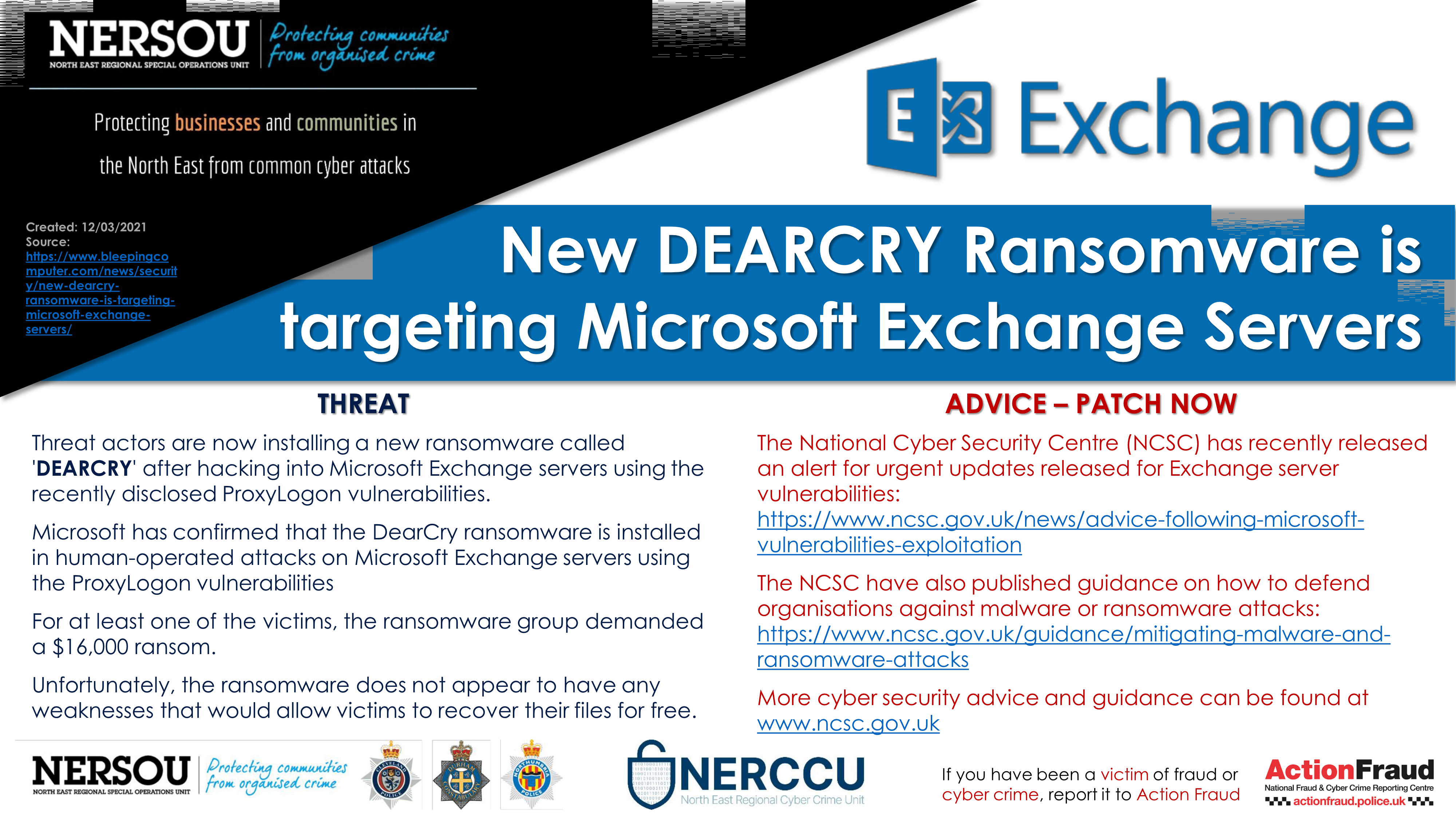 Notification New Dearcry Ransomware Is Targeting Microsoft Exchange Se...